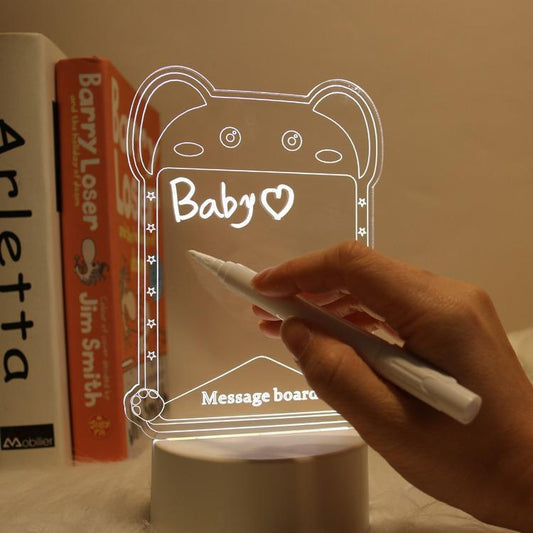 3D Acrylic LED Light with Message Note Board