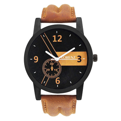 Lorenz Analog Black Dial Leather Strap Watch for Men/Watch for Boys