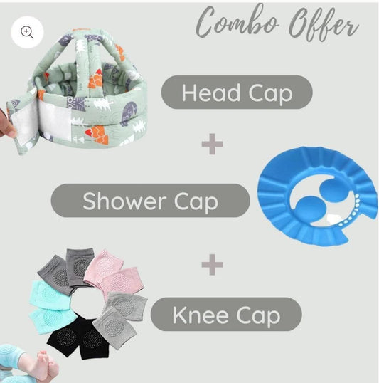 Combo of Head Cap Shower Cap and Kneecap